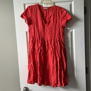 Francesca Bettini Coral Linen Dress